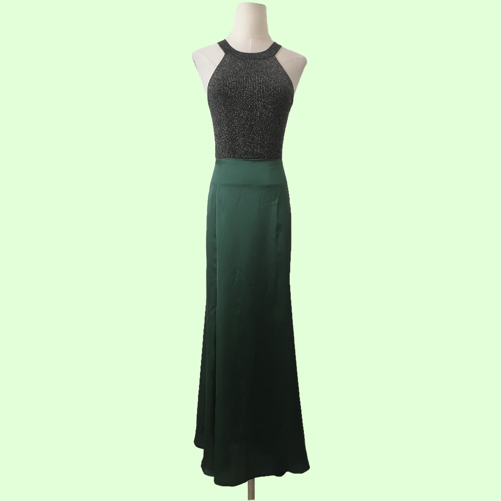 sz XL, green long skirt